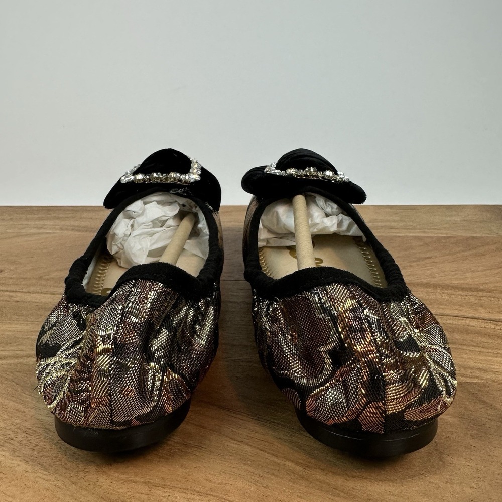 New Big Kids Sam Edelman Farah Bronze Metallic Ballet‎ Flats Shoes Size 1 Y - Picture 6 of 8